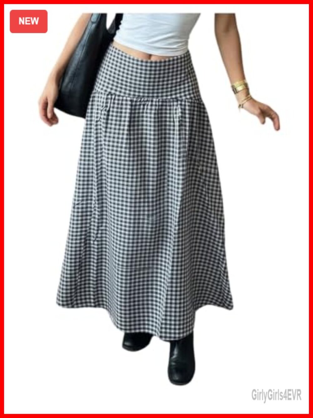 Gingham Drop Waist Maxi Skirt Western Cowgirl Y2K